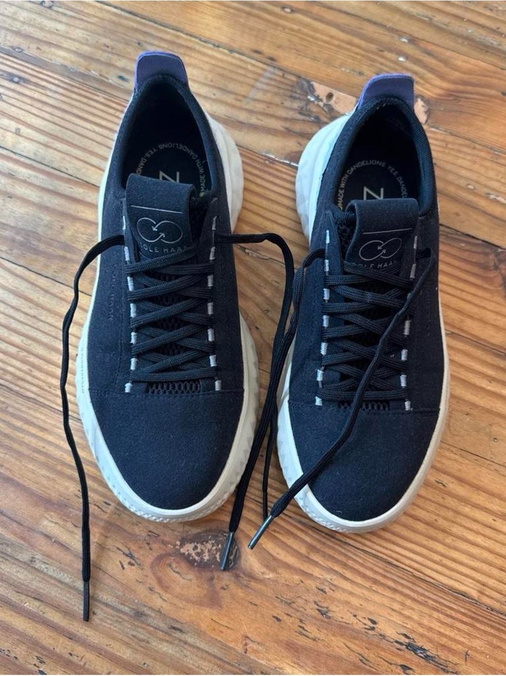Cole Haan Men’s Black Suede Sneakers with White Sole